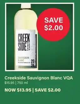 LCBO Creekside Sauvignon Blanc VQA offer