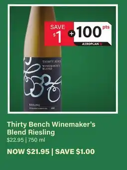 LCBO Thirty Bench Winemaker's Blend Riesling offer