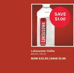 LCBO Luksusowa Vodka offer
