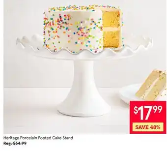 Kitchen Stuff Plus Heritage Porcelain Footed Cake Stand offer