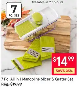 Kitchen Stuff Plus 7 Pc. All in 1 Mandoline Slicer & Grater Set offer