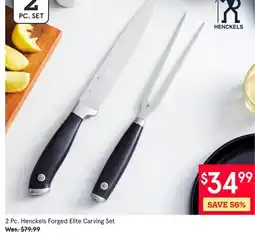 Kitchen Stuff Plus 2 Pc. Henckels Forged Elite Carving Set offer