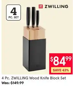 Kitchen Stuff Plus 4 Pc. ZWILLING Wood Knife Block Set offer