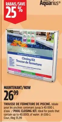 Canadian Tire Aquarius POOL CLOSING KIT offer