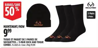 Canadian Tire Realtree 3-PAIR SOCK AND TOQUE COMBO offer