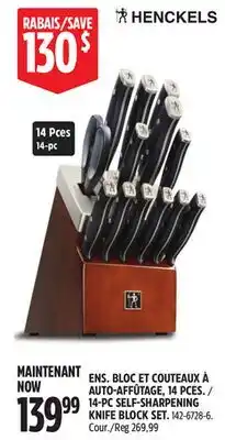 Canadian Tire 14-PC SELF-SHARPENING KNIFE BLOCK SET offer