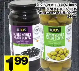 Supermarché PA OLIVES VERTES OU NOIRES DÉNOYAUTÉES ILIOS | Pitted Green or Black Olives offer