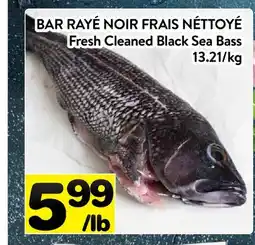Supermarché PA BAR RAYÉ NOIR FRAIS NÉTTOYÉ | Fresh Cleaned Black Sea Bass offer
