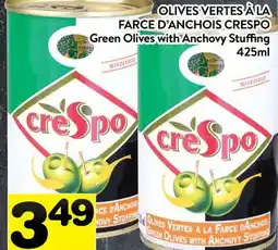 Supermarché PA OLIVES VERTES À LA FARCE D'ANCHOIS CRESPO | Green Olives with Anchovy Stuffing offer