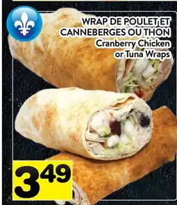 Supermarché PA WRAP DE POULET ET CANNEBERGES OU THON | Cranberry Chicken or Tuna Wraps offer