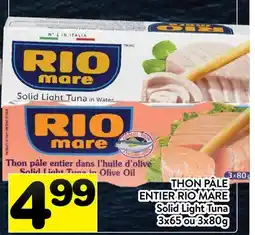 Supermarché PA THON PÂLE ENTIER RIO MARE | Solid Light Tuna offer
