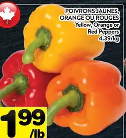 Supermarché PA POIVRONS JAUNES, ORANGE OU ROUGES | Yellow, or Orange or Red Peppers offer