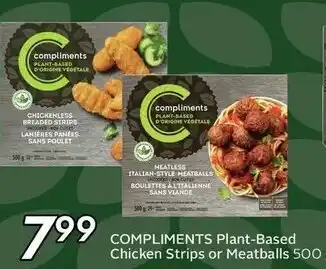 Safeway Compliments Plant-Based Chicken Strips or Meatballs offer