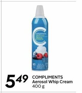 Safeway Compliments Aerosol Whip Cream offer
