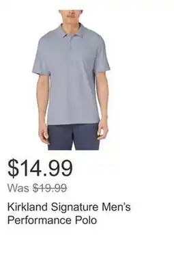 Costco Kirkland Signature Men's Performance Polo offer