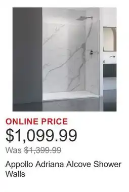 Costco Appollo Adriana Alcove Shower Walls offer