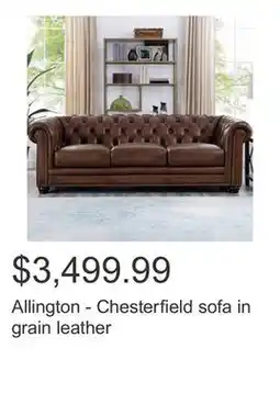 Costco Allington - Chesterfield sofa in grain leather offer