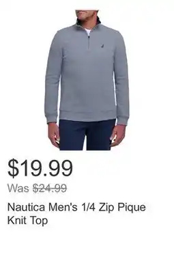 Costco Nautica Men's 1/4 Zip Pique Knit Top offer