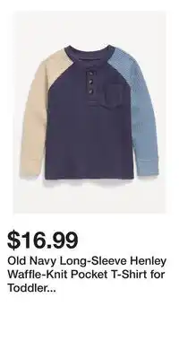 Old Navy Old Navy Long-Sleeve Henley Waffle-Knit Pocket T-Shirt for Toddler Boys offer
