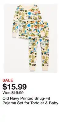 Old Navy Old Navy Printed Snug-Fit Pajama Set for Toddler & Baby offer
