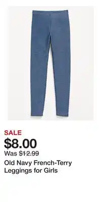 Old Navy Old Navy French-Terry Leggings for Girls offer
