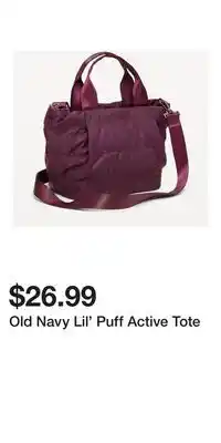 Old Navy Old Navy Lil' Puff Active Tote offer