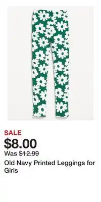 Old Navy Old Navy Printed Leggings for Girls offer