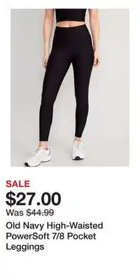 Old Navy Old Navy High-Waisted PowerSoft 7/8 Pocket Leggings offer