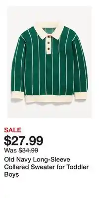 Old Navy Old Navy Long-Sleeve Collared Sweater for Toddler Boys offer