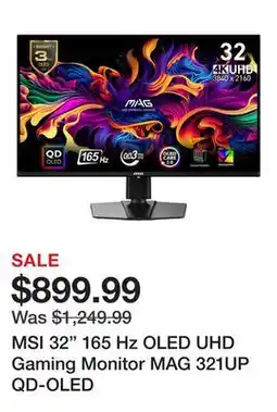 Newegg MSI 32 165 Hz OLED UHD Gaming Monitor MAG 321UP QD-OLED offer