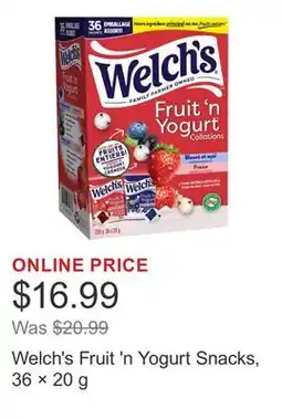 Costco Welch's Fruit 'n Yogurt Snacks, 36 × 20 g offer