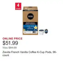 Costco Zavida French Vanilla Coffee K-Cup Pods, 96- count offer