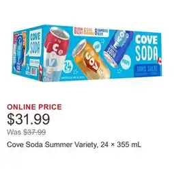 Costco Cove Soda Summer Variety, 24 × 355 mL offer