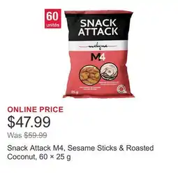 Costco Snack Attack M4, Sesame Sticks & Roasted Coconut, 60 × 25 g offer