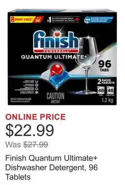 Costco Finish Quantum Ultimate+ Dishwasher Detergent, 96 Tablets offer