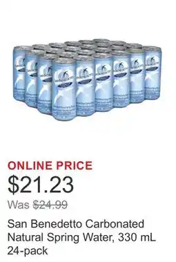Costco San Benedetto Carbonated Natural Spring Water, 330 mL 24-pack offer