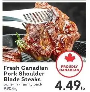 IGA Fresh Canadian Pork Shoulder Blade Steaks offer