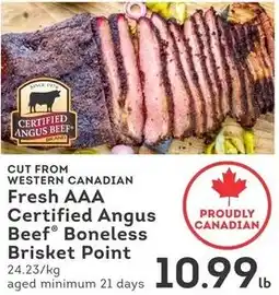 IGA Fresh AAA Certified Angus Beef Boneless Brisket Point offer