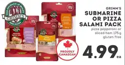 IGA Grimm's submarine or pizza salami pack pizza pepperoni or sliced ham offer