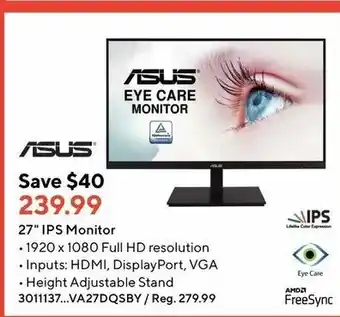 Staples 27 IPS Monitor offer
