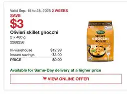Costco Olivieri skillet gnocchi offer