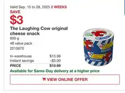 Costco The Laughing Cow original cheese snack offer