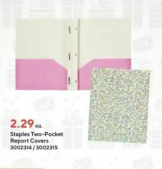 Staples Staples Two-Pocket Report Covers offer