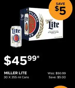 The Beer Store MILLER LITE offer