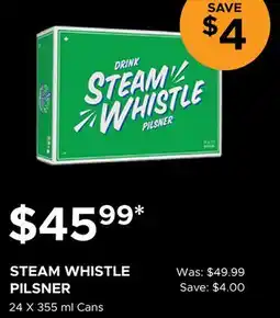 The Beer Store STEAM WHISTLE PILSNER Cans offer