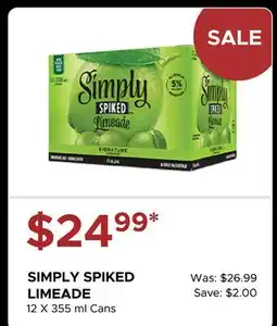 The Beer Store SIMPLY SPIKED LIMEADE Cans offer