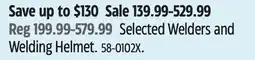 Canadian Tire Selected Welders and Welding Helmet offer