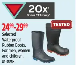 Canadian Tire Selected Waterproof Rubber Boots offer
