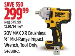 Canadian Tire DEWALT 20V MAX XR Brushless ½˝ Mid-Range Impact Wrench offer