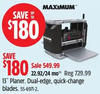 Canadian Tire Maximum 13˝ Planer offer
